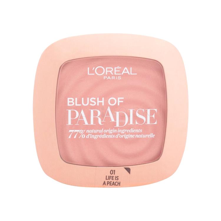 L&#039;Oréal Paris Paradise Blush Lícenka pre ženy 9 ml Odtieň 01 Life Is Peach