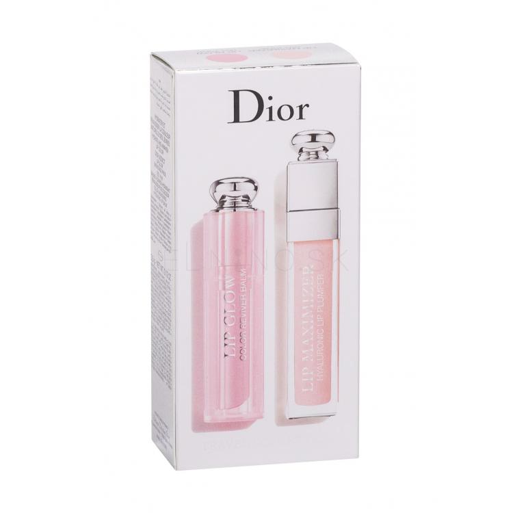 Christian Dior Addict Lip Maximizer Hyaluronic Darčeková kazeta lesk na pery Lip Maximizer 6 ml + balzam na pery Lip Glow Reviver Balm 6,5 g 001 Pink