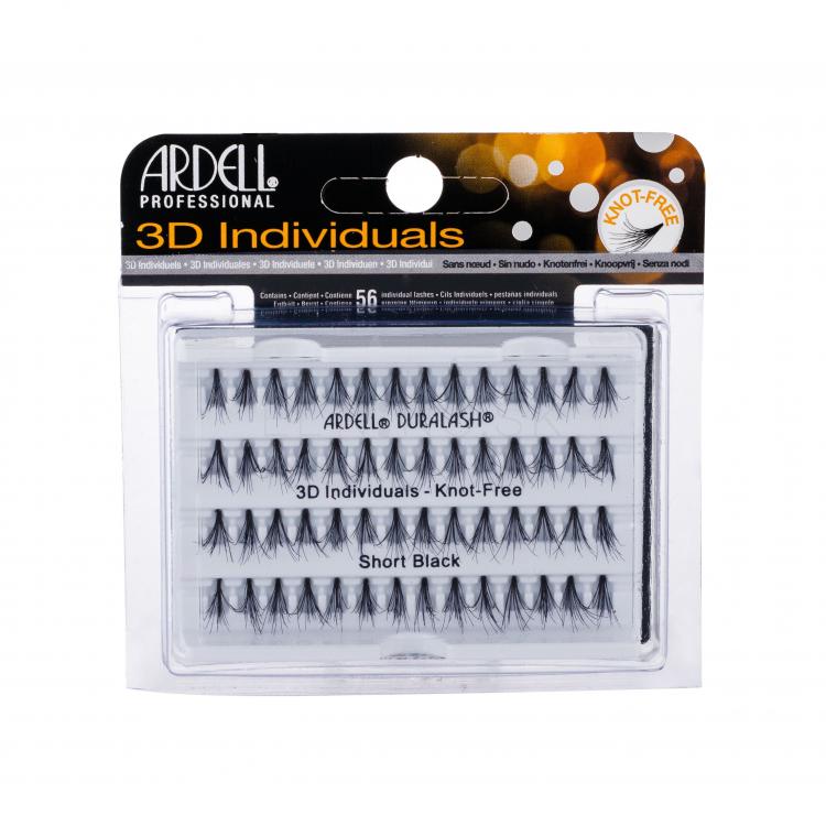 Ardell 3D Individuals Duralash Knot-Free Umelé mihalnice pre ženy 56 ks Odtieň Short Black