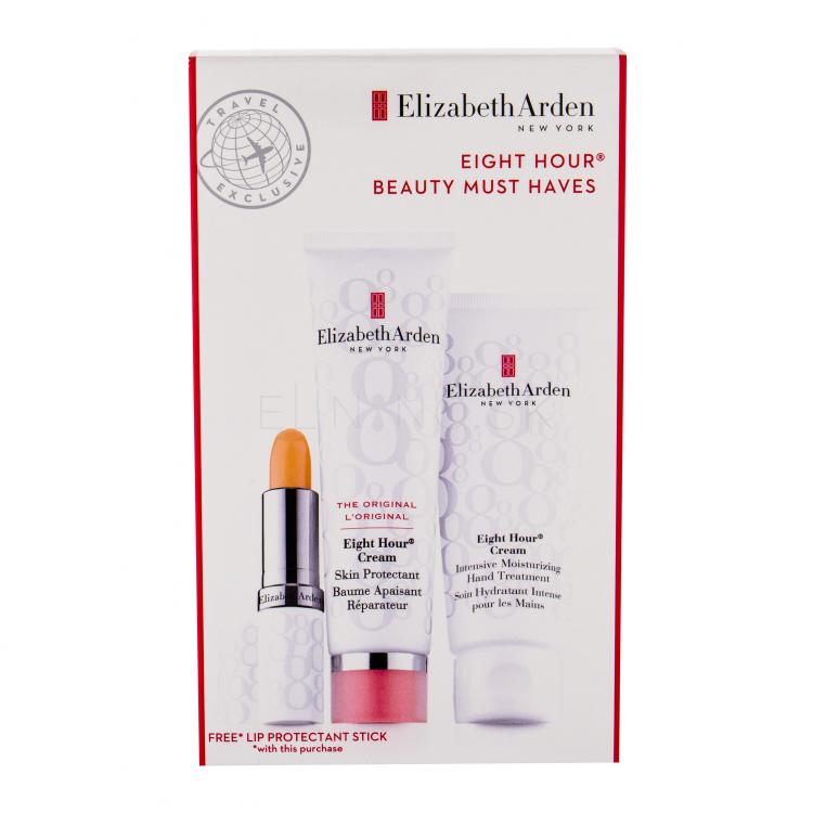 Elizabeth Arden Eight Hour Cream Skin Protectant Darčeková kazeta ochranná starostlivosť 50 ml + hydratačná starostlivosť na ruky 75 ml + hydratačná starostlivosť na pery SPF15 3,7 g