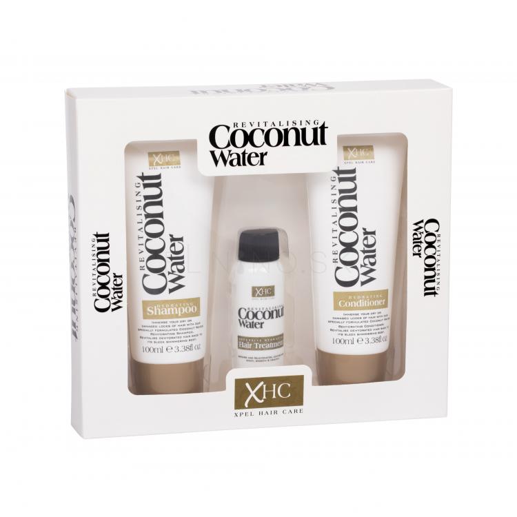 Xpel Coconut Water Darčeková kazeta šampón 100 ml + kondicionér 100 ml + sérum na vlasy 30 ml poškodená krabička
