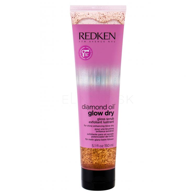Redken Diamond Oil Glow Dry Gloss Scrub Maska na vlasy pre ženy 150 ml