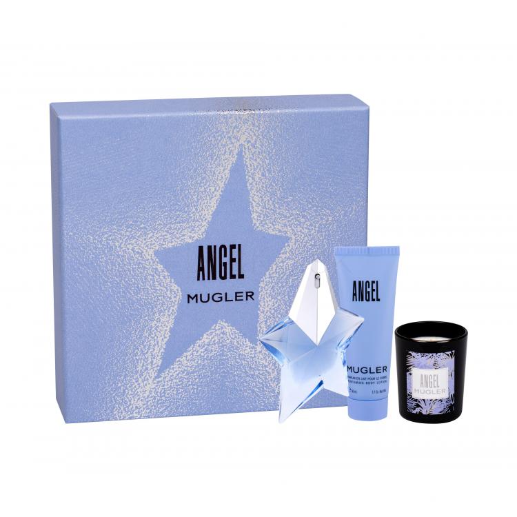 Thierry Mugler Angel Darčeková kazeta parfumovaná voda 25 ml + telové mlieko 50 ml + sviečka 70 g Naplniteľný