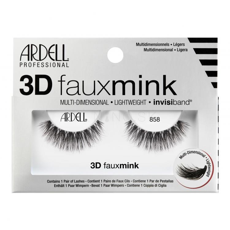 Ardell 3D Faux Mink 858 Umelé mihalnice pre ženy 1 ks Odtieň Black