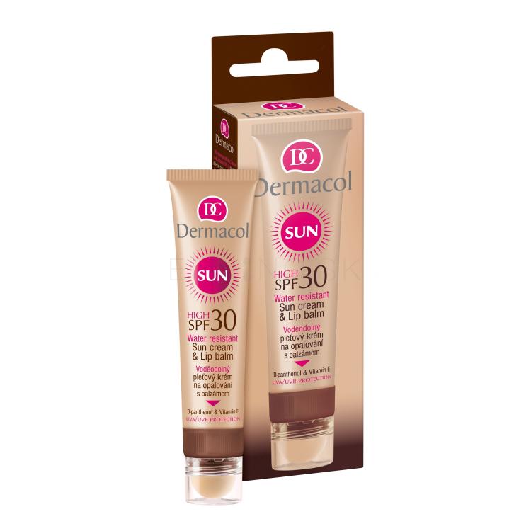 Dermacol Sun Cream &amp; Lip Balm SPF30 Opaľovací prípravok na tvár pre ženy 30 ml