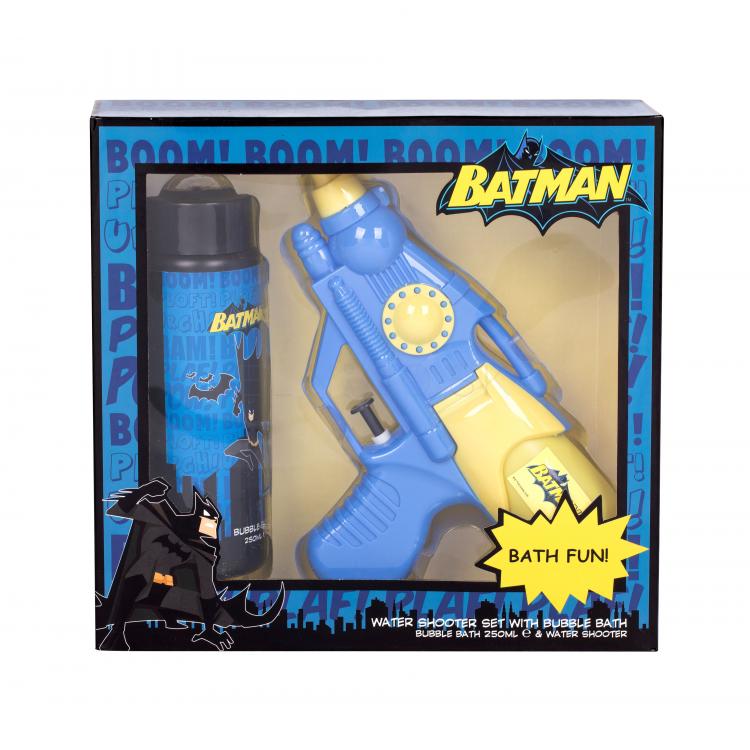 DC Comics Batman Darčeková kazeta pena do kúpeľa 250 ml + vodné pištoľ 1 ks poškodená krabička
