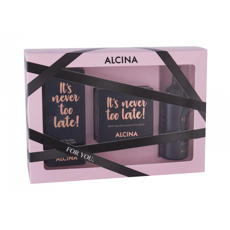ALCINA It´s Never Too Late! Darčeková kazeta denný pleťový krém 50 ml + starostlivosť o očné okolie 15 ml + aktívne tonikum 50 ml