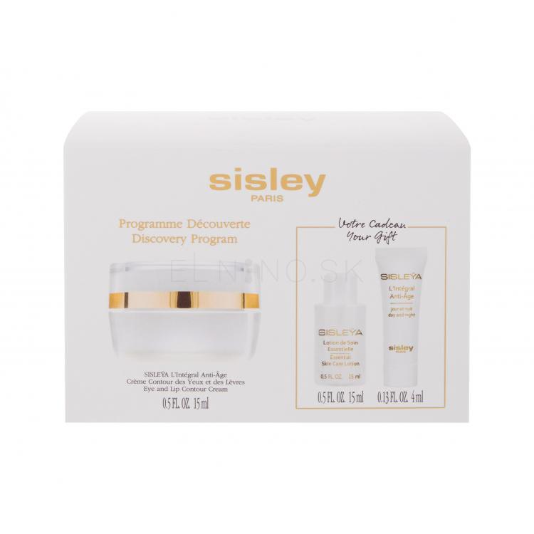 Sisley Sisleÿa L&#039;Intégral Anti-Âge Eye And Lip Contour Cream Darčeková kazeta starostlivosť o očné okolie a pery 15 ml + pleťové mlieko Essential Skin Care 15 ml + pleťové sérum L´Integral 4 ml