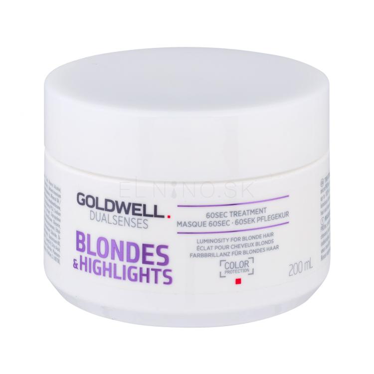 Goldwell Dualsenses Blondes &amp; Highlights 60 Sec Treatment Maska na vlasy pre ženy 200 ml