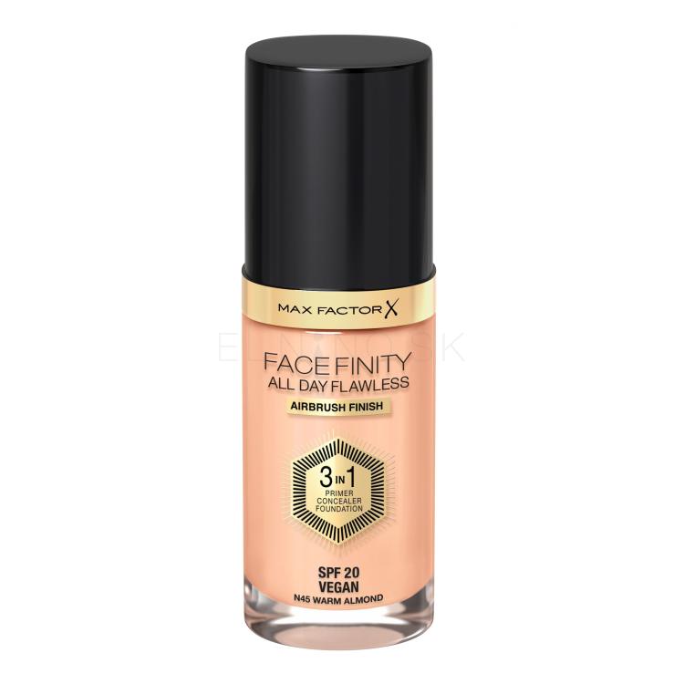 Max Factor Facefinity All Day Flawless SPF20 Make-up pre ženy 30 ml Odtieň N45 Warm Almond