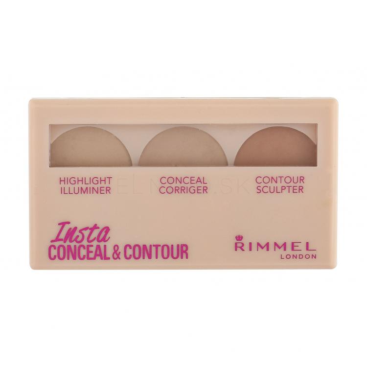 Rimmel London Insta Conceal &amp; Contour Kontúrovacia paletky pre ženy 8,4 g Odtieň 010 Light