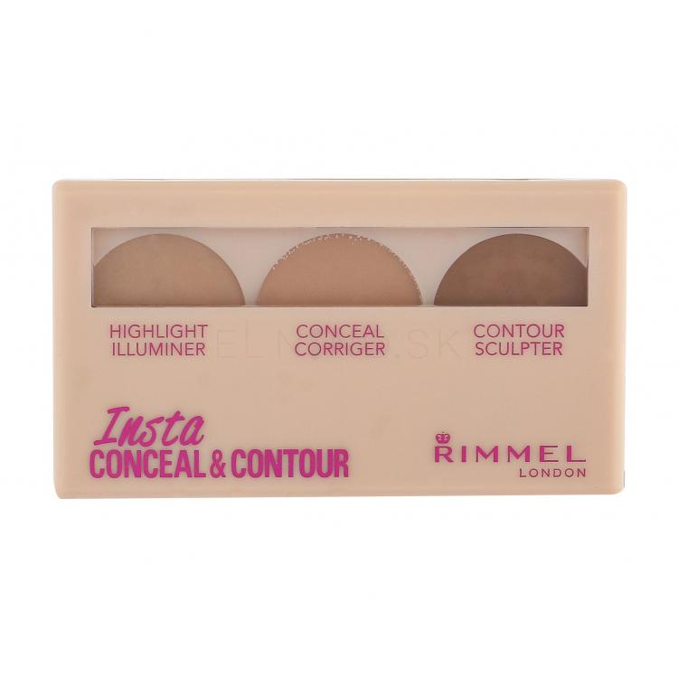 Rimmel London Insta Conceal &amp; Contour Kontúrovacia paletky pre ženy 8,4 g Odtieň 020 Medium