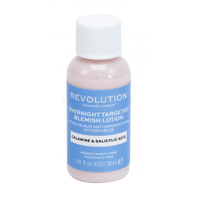 Revolution Skincare Overnight Targeted Blemish Lotion Calamine &amp; Salicid Acid Lokálna starostlivosť pre ženy 30 ml