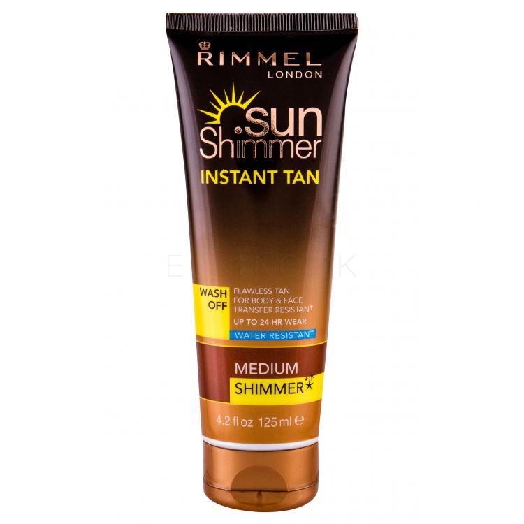 Rimmel London Sun Shimmer Instant Tan Samoopaľovací prípravok pre ženy 125 ml Odtieň Medium Shimmer