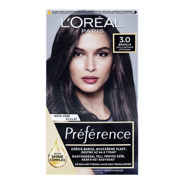 L&#039;Oréal Paris Préférence Farba na vlasy pre ženy 60 ml Odtieň 3-B Brasilia