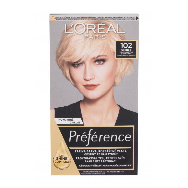 L&#039;Oréal Paris Préférence Féria Farba na vlasy pre ženy 60 ml Odtieň 102 Iridescent Pearl Blonde