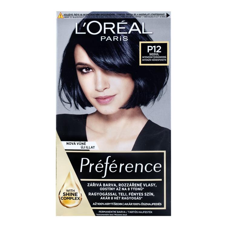 L&#039;Oréal Paris Préférence Féria Farba na vlasy pre ženy 60 ml Odtieň P12 Blue Black Pearl