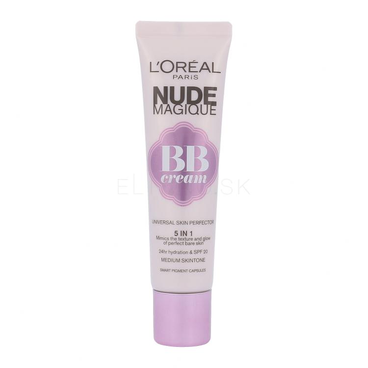 L&#039;Oréal Paris Nude Magique 5in1 SPF20 BB krém pre ženy 30 ml Odtieň Medium