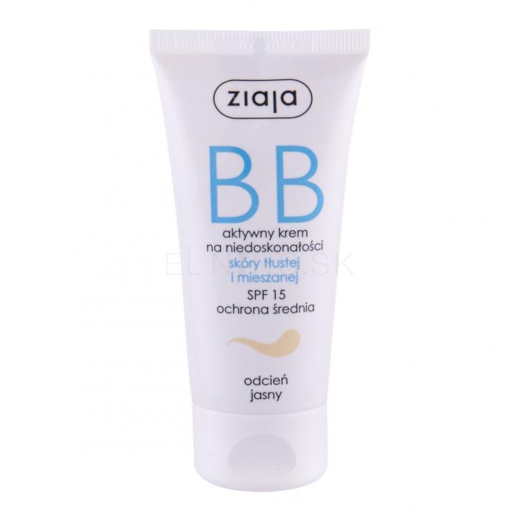 Ziaja BB Cream Oily and Mixed Skin SPF15 BB krém pre ženy 50 ml Odtieň Light