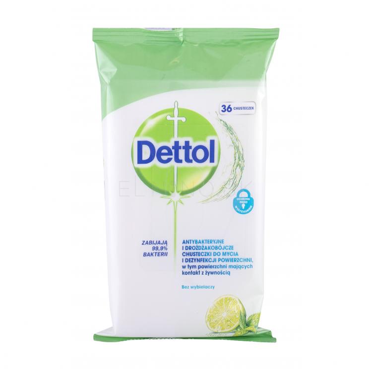 Dettol Antibacterial Cleansing Surface Wipes Lime &amp; Mint Antibakteriálny prípravok 36 ks