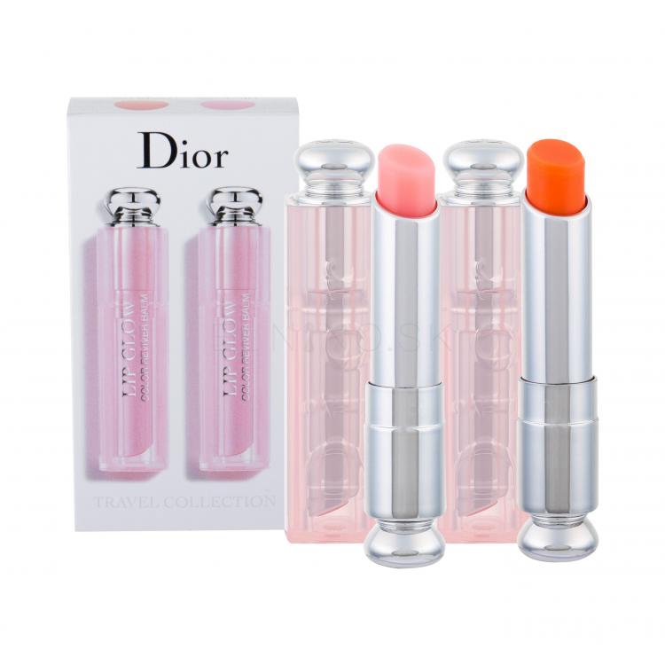 Christian Dior Addict Lip Glow Duo Darčeková kazeta balzam na pery 3,5 g + balzam na pery Lip Glow Reviver Balm 3,5 g 004 Coral
