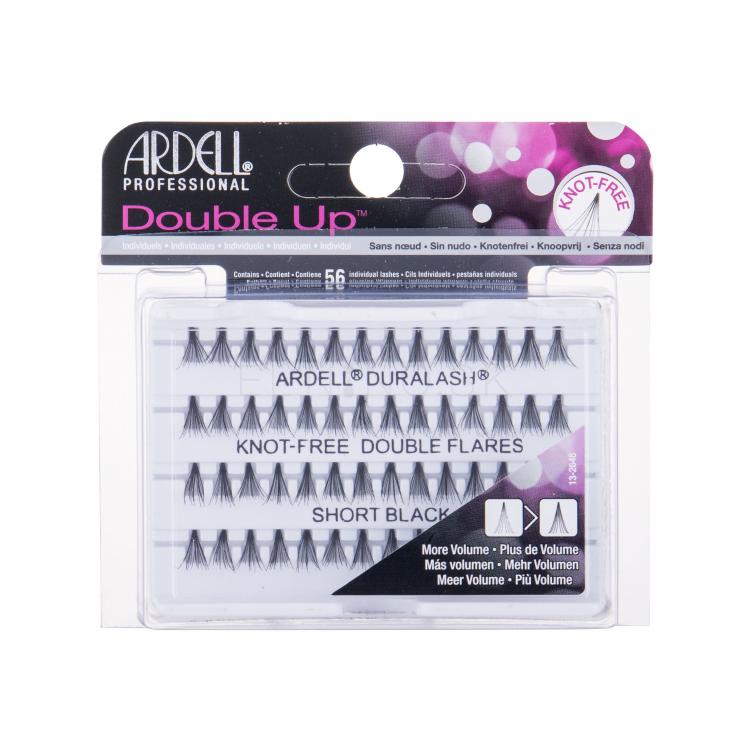 Ardell Double Up Duralash Knot-Free Double Flares Umelé mihalnice pre ženy 56 ks Odtieň Short Black