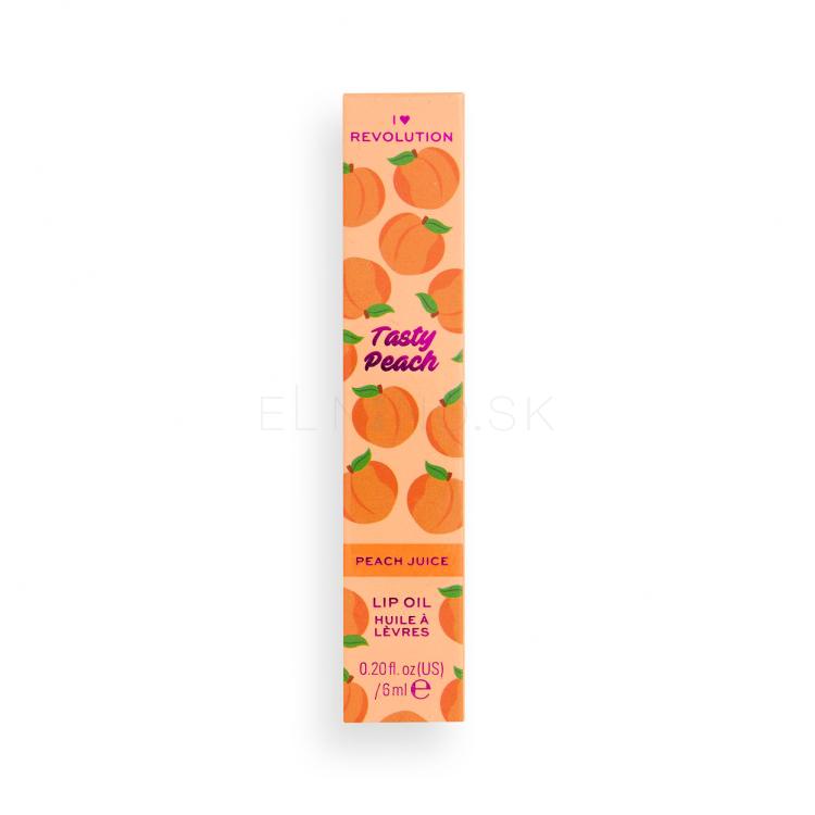 I Heart Revolution Tasty Peach Lip Oil Olej na pery pre ženy 6 ml Odtieň Peach Juice