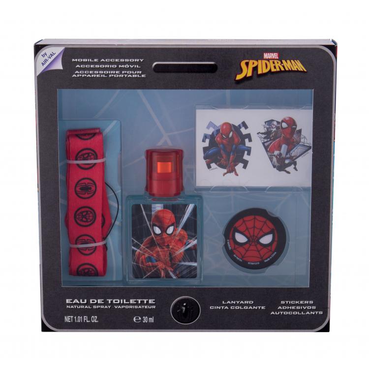 Marvel Spiderman Set Darčeková kazeta toaletná voda 30 ml + samolepky + kľúčenka + držiak na mobil