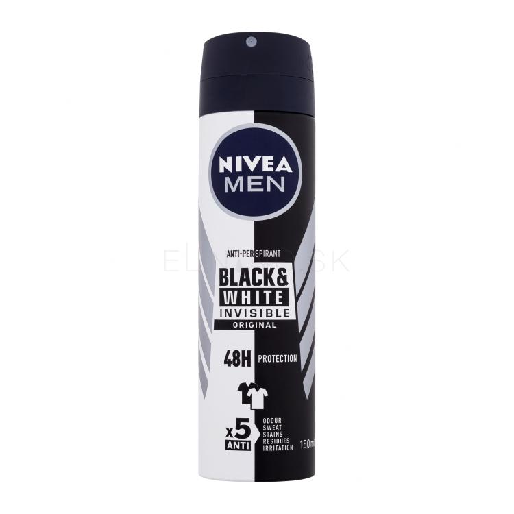 Nivea Men Invisible For Black &amp; White Original Deospray Antiperspirant pre mužov 150 ml