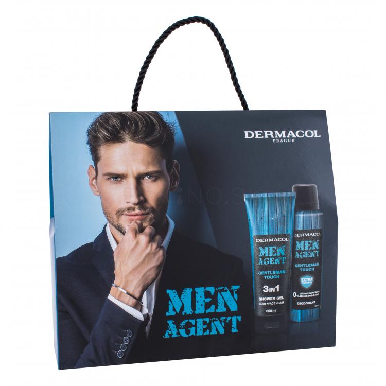 Dermacol Men Agent Gentleman Touch 3in1 Darčeková kazeta sprchovací gél 250 ml + dezodorant 150 ml
