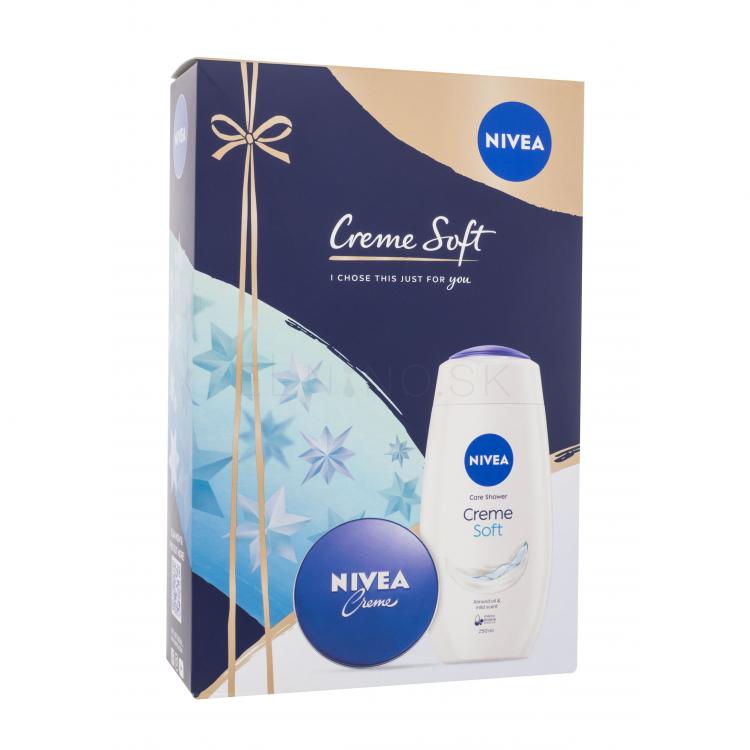 Nivea Creme Soft Darčeková kazeta pre ženy sprchovací gél Creme Soft 250 ml + univerzálny krém Creme 75 ml