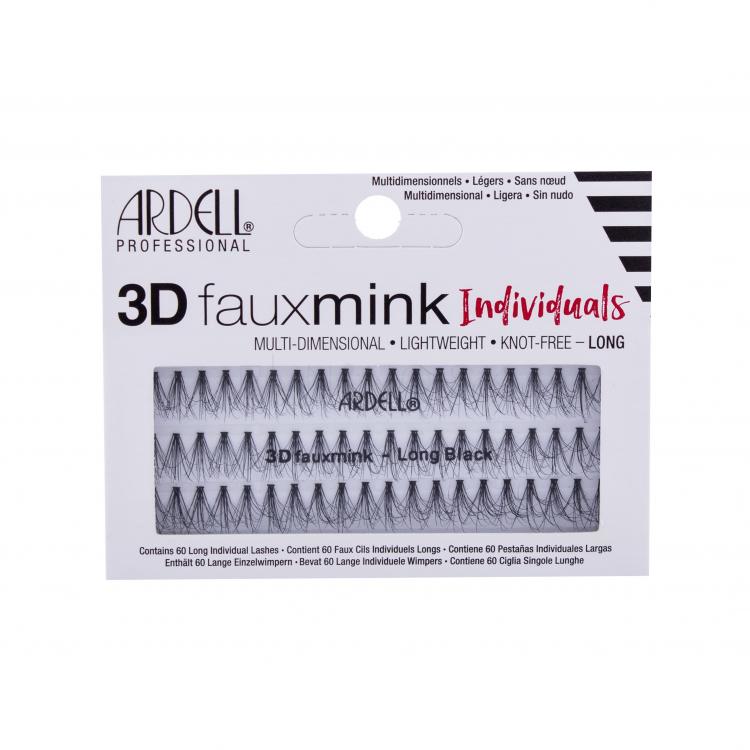 Ardell 3D Faux Mink Individuals Long Umelé mihalnice pre ženy 60 ks Odtieň Black