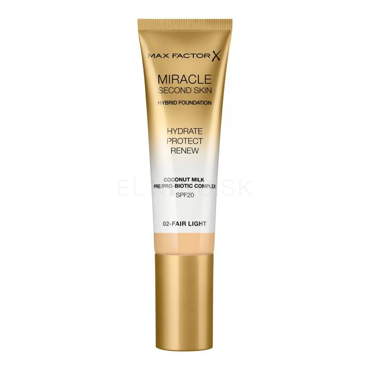Max Factor Miracle Second Skin SPF20 Make-up pre ženy 30 ml Odtieň 02 Fair Light