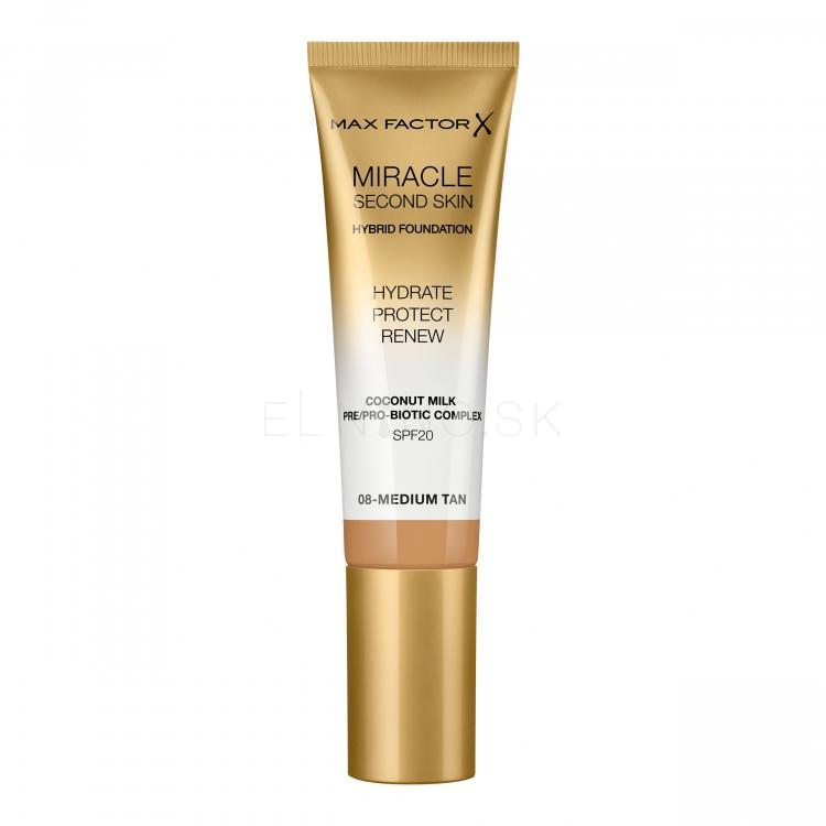 Max Factor Miracle Second Skin SPF20 Make-up pre ženy 30 ml Odtieň 08 Medium Tan