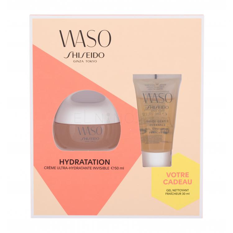 Shiseido Waso Clear Mega Hydratation Darčeková kazeta denná pleťová starostlivosť Waso Clear Mega-Hydrating Cream 50 ml + čistiaci gél Quick Gentle Cleanser 30 ml + pleťová maska Waso Sleeping Mask 1,5 ml