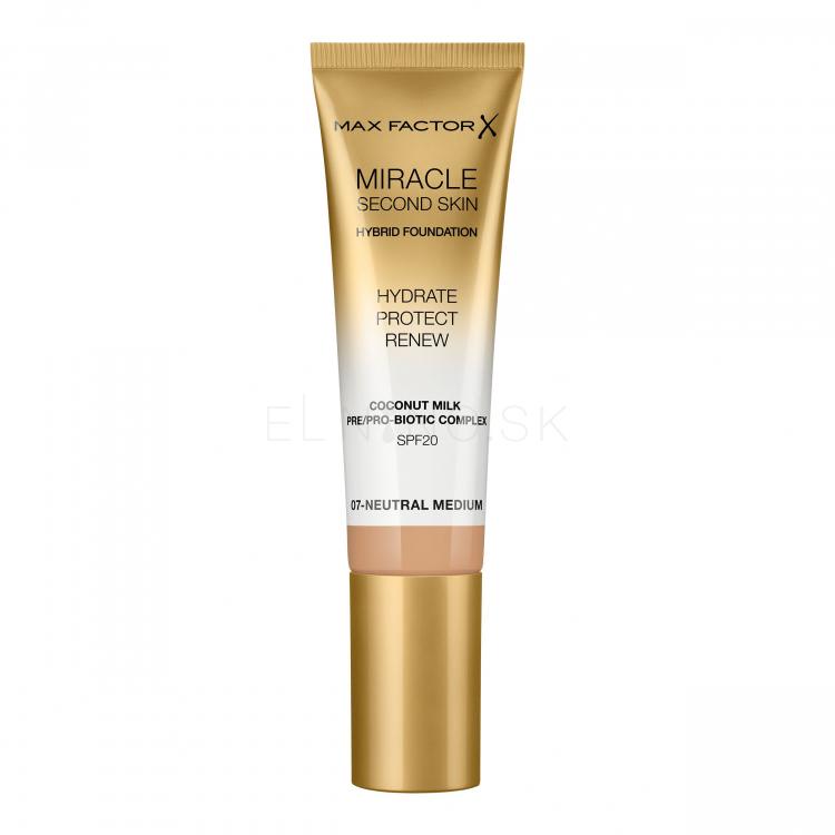Max Factor Miracle Second Skin SPF20 Make-up pre ženy 30 ml Odtieň 07 Neutral Medium