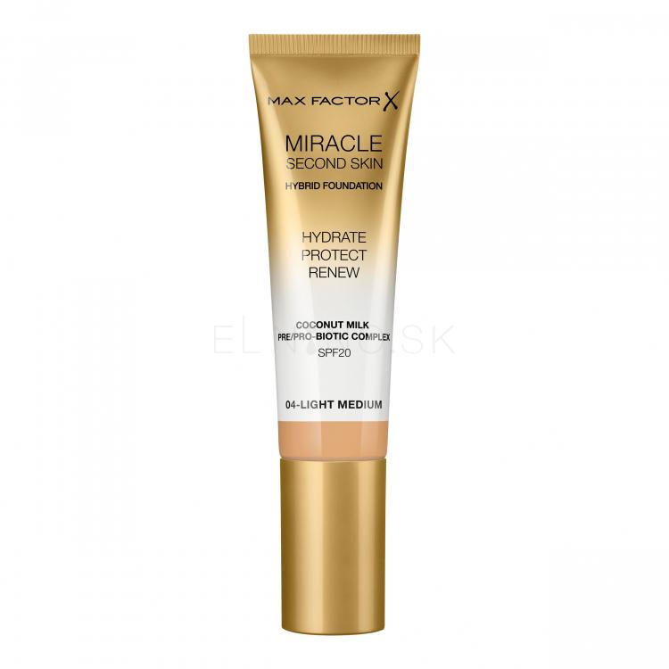 Max Factor Miracle Second Skin SPF20 Make-up pre ženy 30 ml Odtieň 04 Light Medium