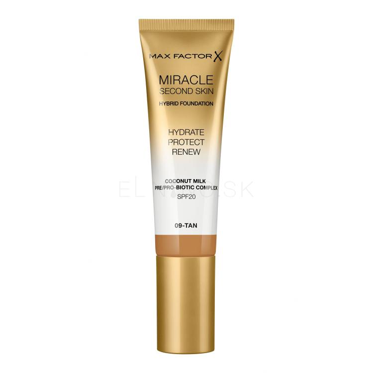 Max Factor Miracle Second Skin SPF20 Make-up pre ženy 30 ml Odtieň 09 Tan