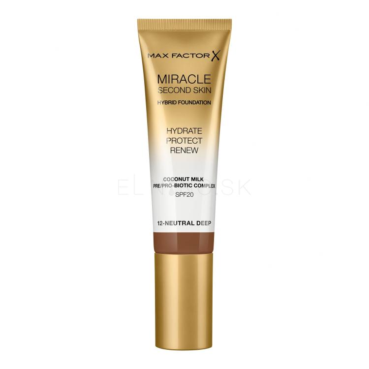 Max Factor Miracle Second Skin SPF20 Make-up pre ženy 30 ml Odtieň 12 Neutral Deep