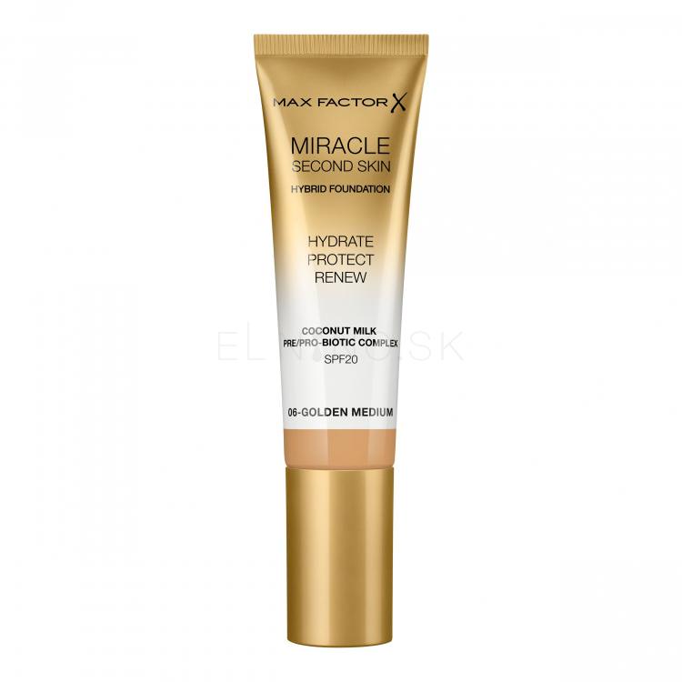 Max Factor Miracle Second Skin SPF20 Make-up pre ženy 30 ml Odtieň 06 Golden Medium
