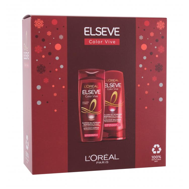 L&#039;Oréal Paris Elseve Color-Vive Darčeková kazeta šampón Elseve Color Vive 250 ml + balzam na vlasy Elseve Color Vive 200 ml