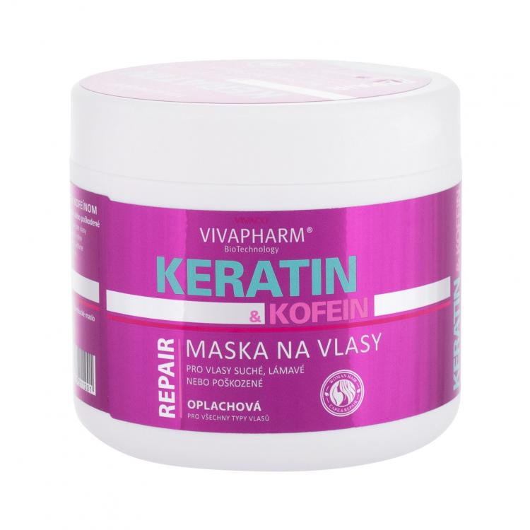 Vivaco VivaPharm Keratin &amp; Caffeine Maska na vlasy pre ženy 600 ml