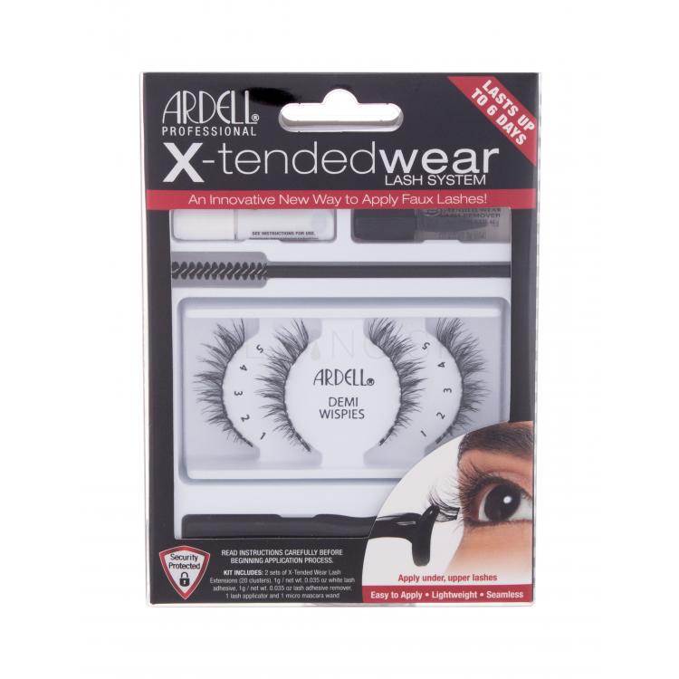 Ardell X-Tended Wear Lash System Demi Wispies Umelé mihalnice pre ženy Odtieň Black Set