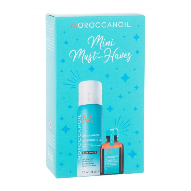 Moroccanoil Mini Must-Haves Darčeková kazeta pre ženy olej na vlasy Treatment 15 ml + suchý šampón Dry Shampoo Dark Tones 65 ml