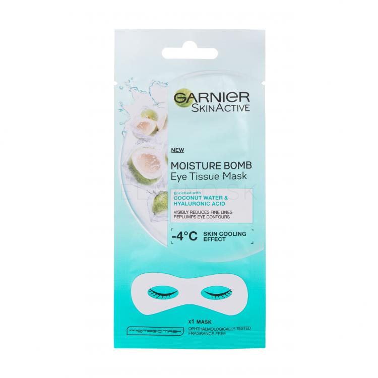 Garnier SkinActive Moisture Bomb Coconut Water &amp; Hyaluronic Acid Maska na oči pre ženy 1 ks