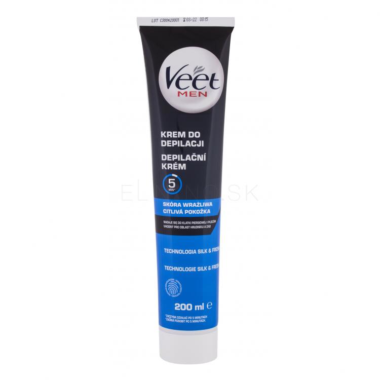 Veet Men Hair Removal Cream Sensitive Skin Depilačný prípravok pre mužov 200 ml
