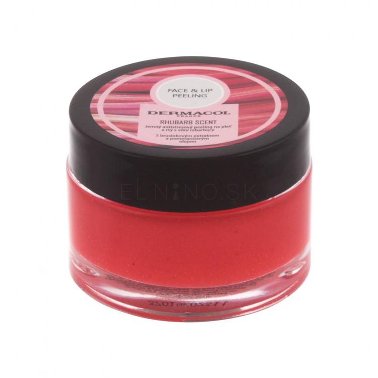 Dermacol Face &amp; Lip Peeling Rhubarb Scent Peeling pre ženy 50 g