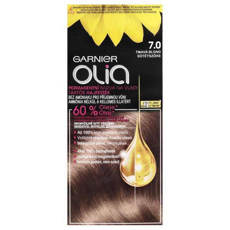 Garnier Olia Permanent Hair Color Farba na vlasy pre ženy 50 g Odtieň 7,0 Dark Blonde