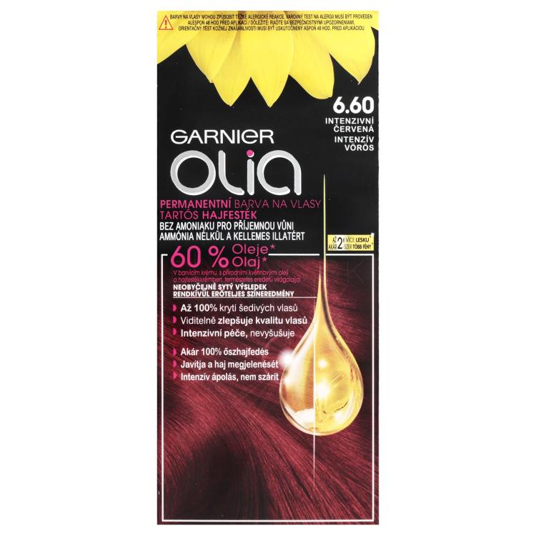 Garnier Olia Permanent Hair Color Farba na vlasy pre ženy 50 g Odtieň 6,60 Intense Red