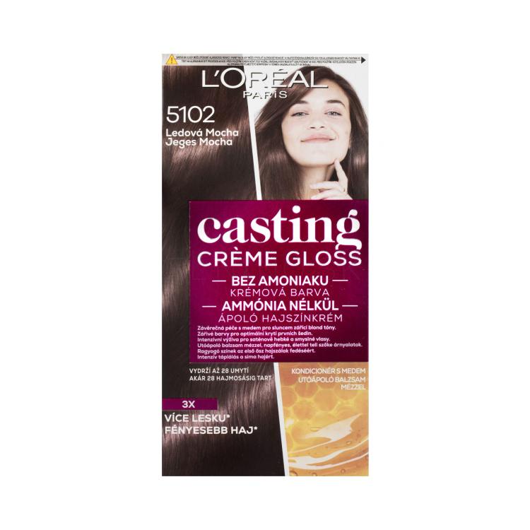 L&#039;Oréal Paris Casting Creme Gloss Farba na vlasy pre ženy 48 ml Odtieň 5102 Iced Mocha